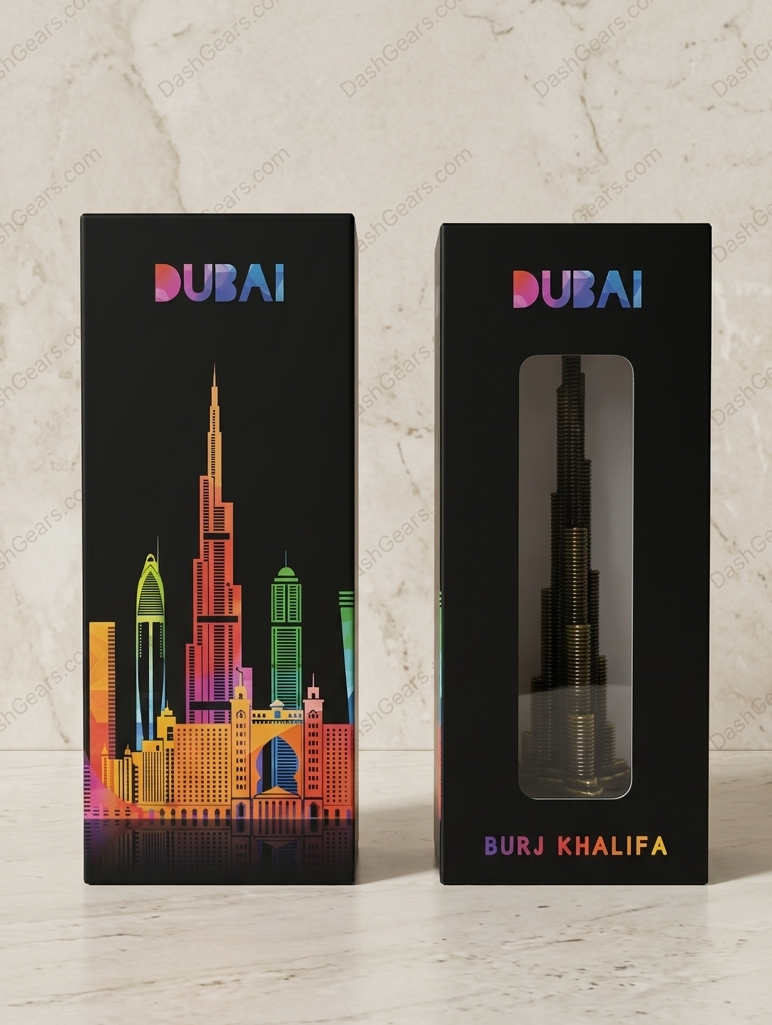 Burj Khalifa 3D Miniature Model – Premium Metal Landmark Souvenir (Antique Brass)
