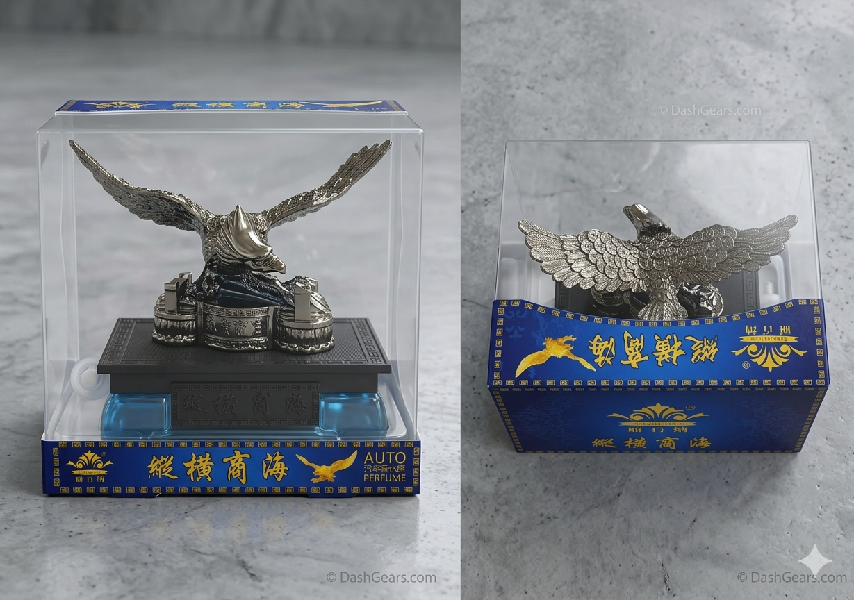 Majestic Metal Eagle Car Dashboard Perfume - Premium Blue Edition