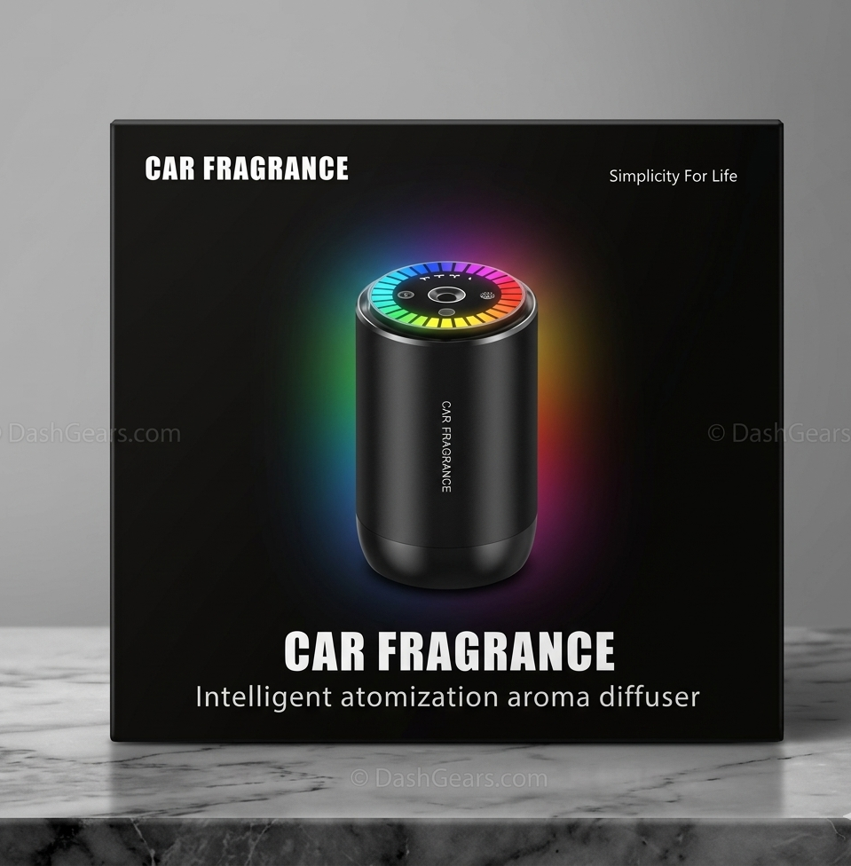 Premium Smart Ultrasonic Car Aroma Diffuser “ Automatic Start/Stop, 3 Mist Modes, Rechargeable Wireless Atomizer (Matte Black)